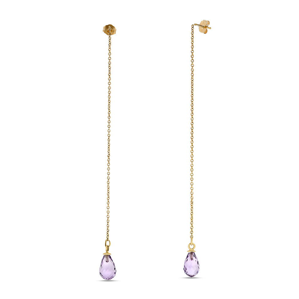 10k Yellow Gold Amethyst Earrings