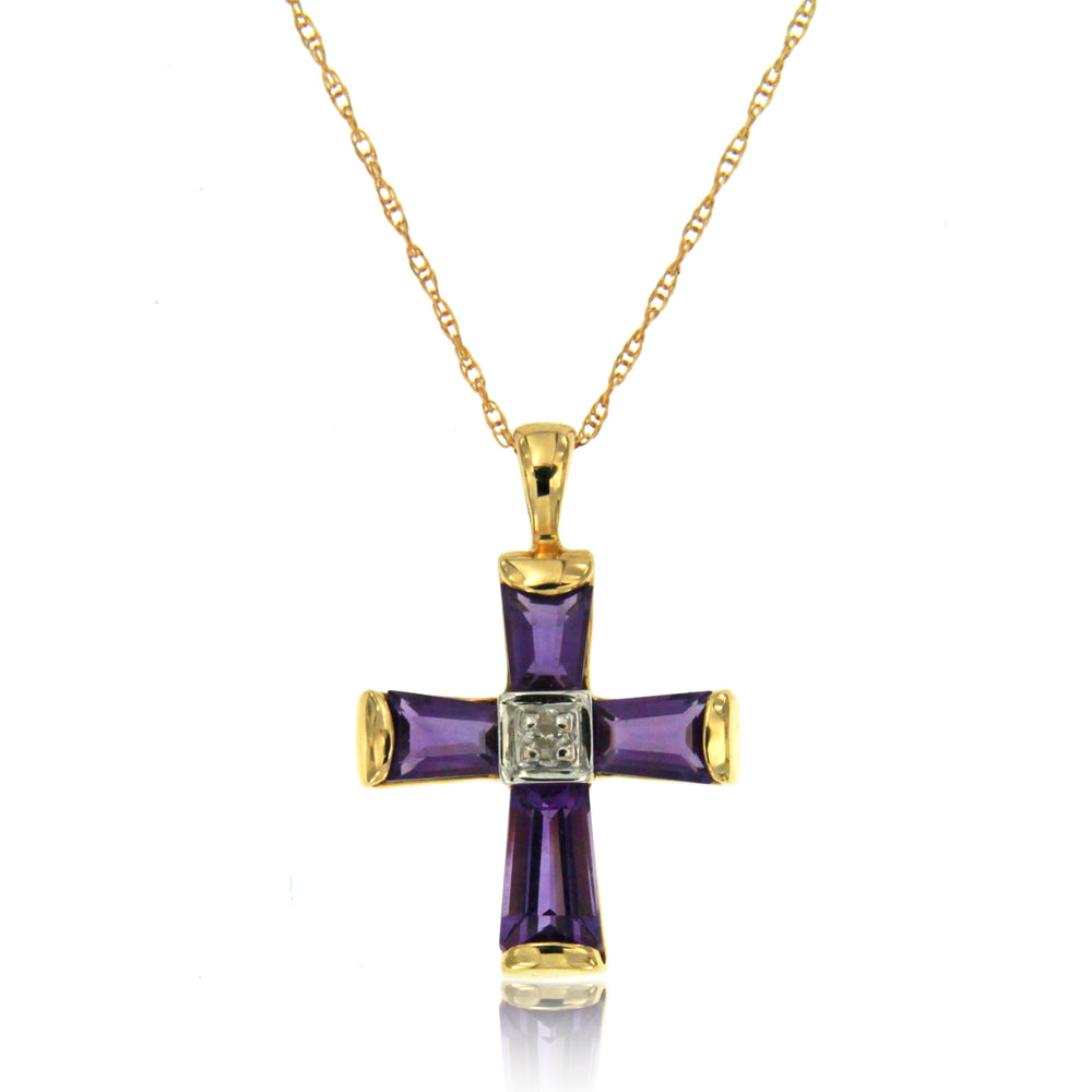 14k Yellow Gold Amethyst Necklace/Pendants
