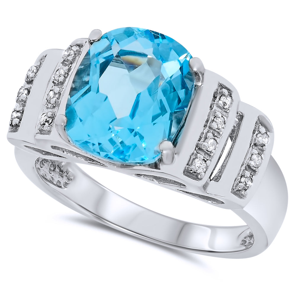 14k White Gold Topaz Rings