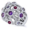Silver Multi Gem Rings