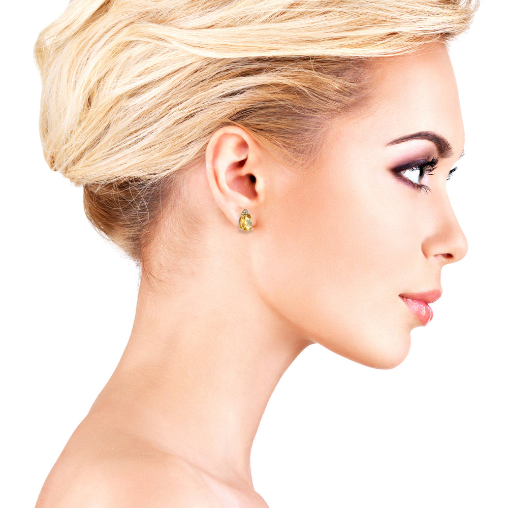 14k Yellow Gold Citrine Earrings