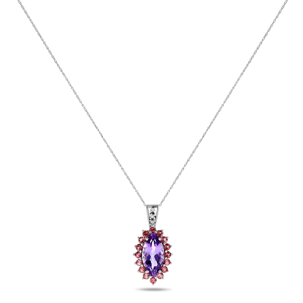 10k White Gold Multi Gem Necklace/Pendants