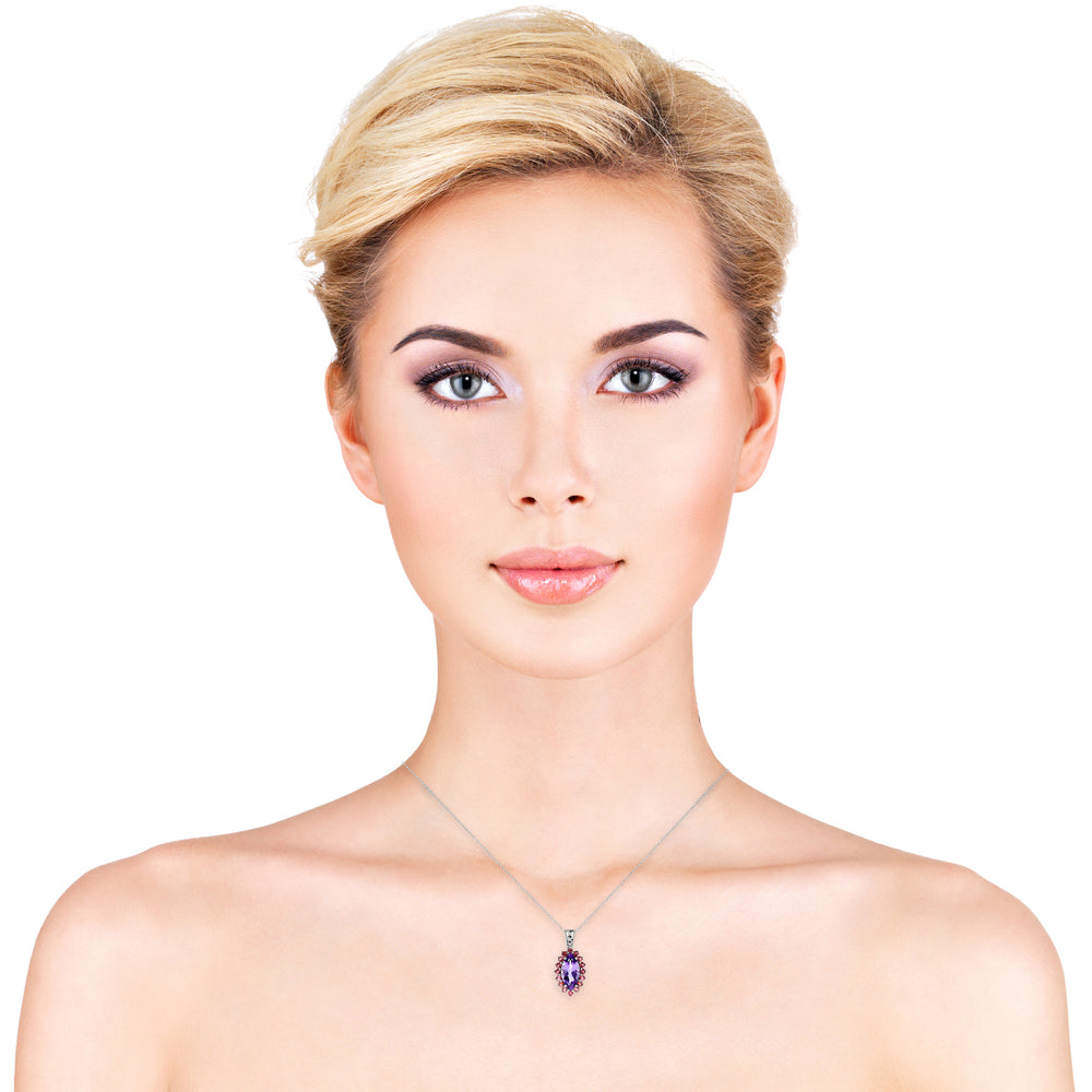 10k White Gold Multi Gem Necklace/Pendants