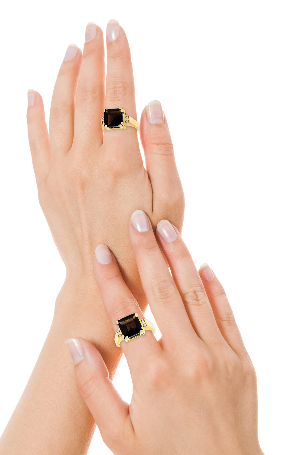 14k Yellow Gold Smoky Quartz Rings