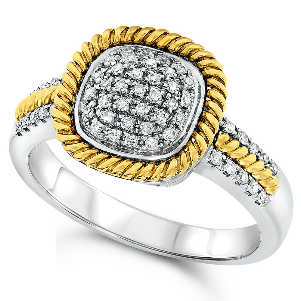14k Two Tone Gold Diamond Rings