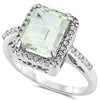 14k White Gold Green Amethyst Rings