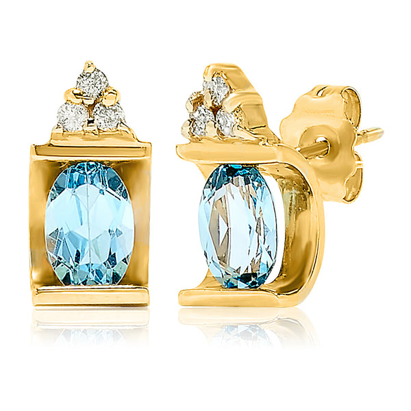 14k Yellow Gold Topaz Earrings