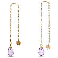 10k Yellow Gold Amethyst Earrings