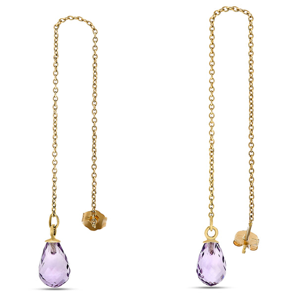 10k Yellow Gold Amethyst Earrings