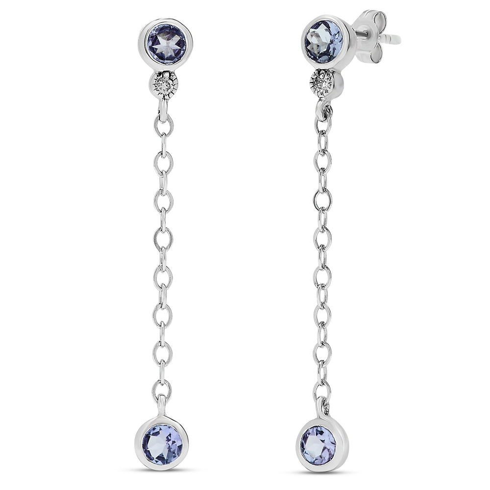 14k White Gold Tanzanite Earrings