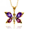 10k Yellow Gold Multi Gem Necklace/Pendants