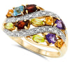 14k Yellow Gold Multi Gem Rings