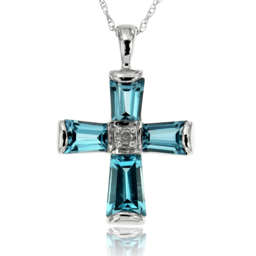 14k White Gold Topaz Necklace/Pendants