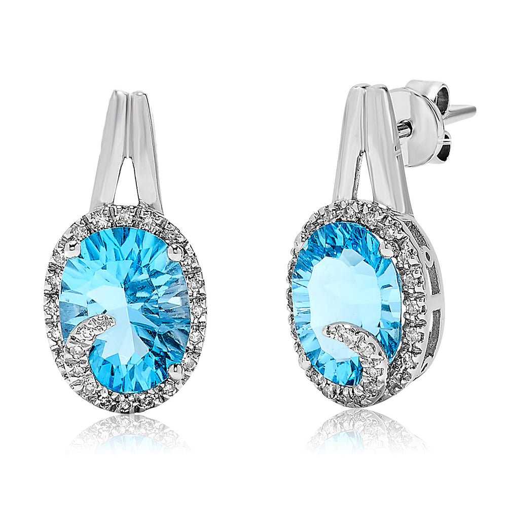 10k White Gold Topaz Earrings