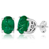 14k White Gold Emerald Earrings