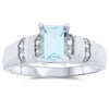 10k White Gold Aquamarine Rings