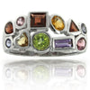 14k White Gold Multi Gem Rings