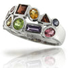 14k White Gold Multi Gem Rings