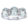 10k White Gold Aquamarine Rings