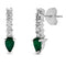 14k White Gold Emerald Earrings