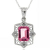 10k  Gold White Pink Topaz  Necklace/Pendants