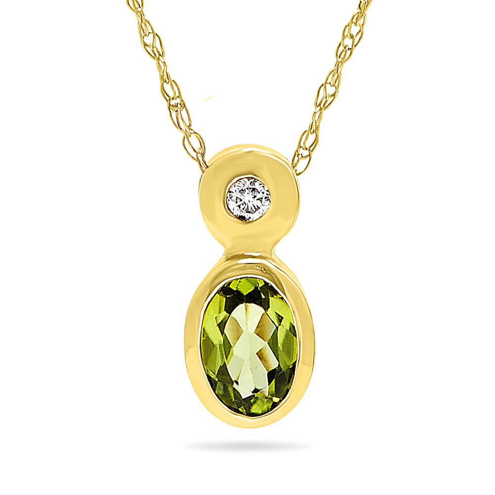 14k Yellow Gold Peridot Necklace/Pendants