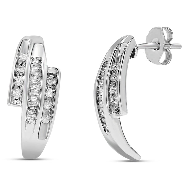 10k White Gold Diamond Earrings