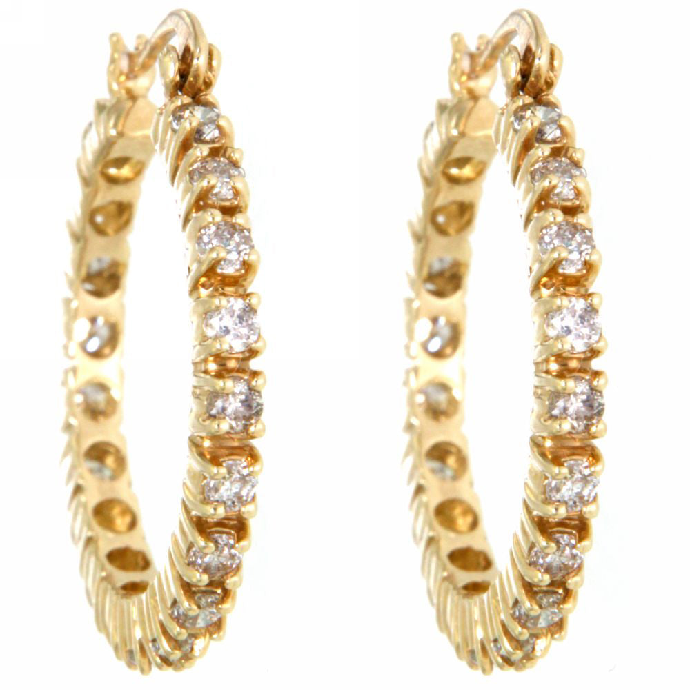 14k Yellow Gold Diamond Earrings