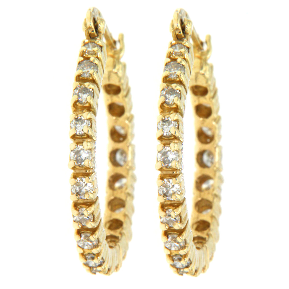 14k Yellow Gold Diamond Earrings