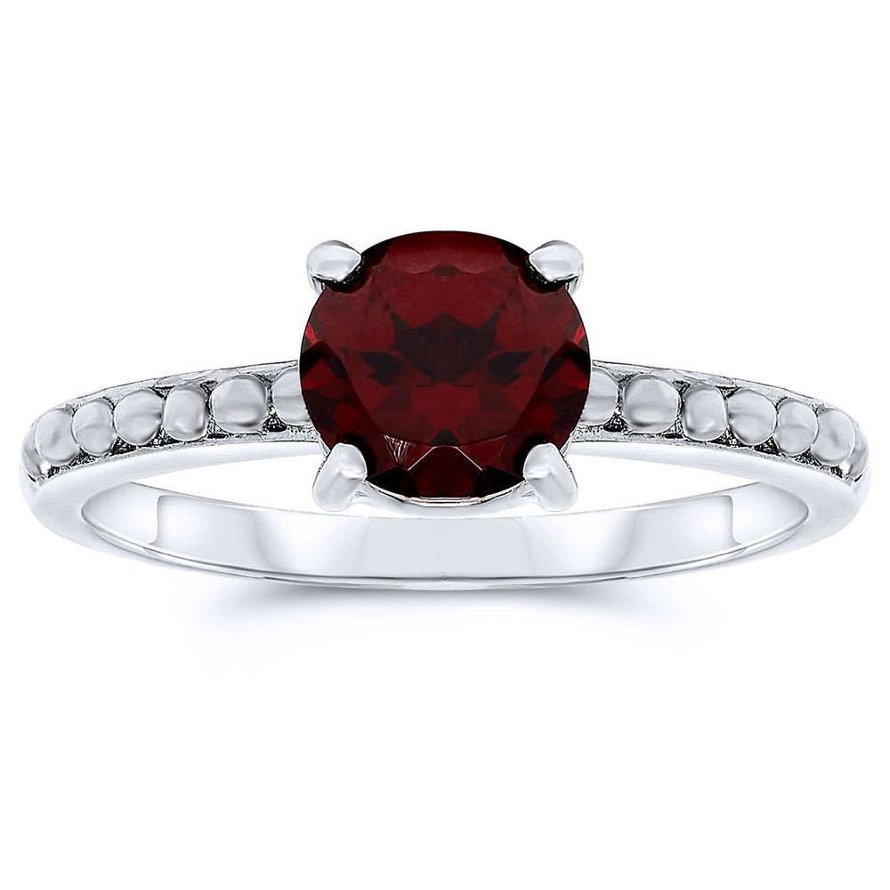 Silver Garnet Rings