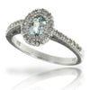 14k White Gold Aquamarine Rings