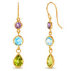 10k Yellow Gold Multi Gem Earrings