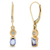 14k Yellow Gold Tanzanite Earrings