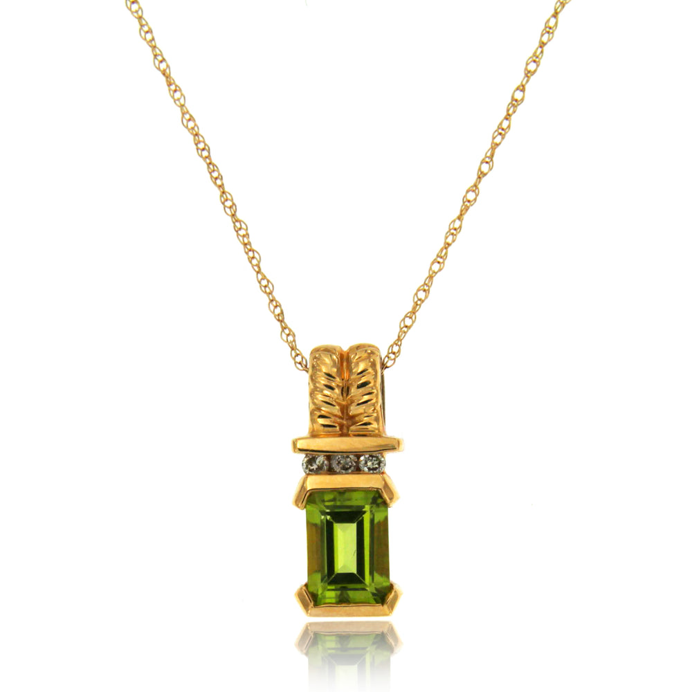 14k Yellow Gold Peridot Necklace/Pendants