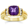 14k Yellow Gold Amethyst Rings