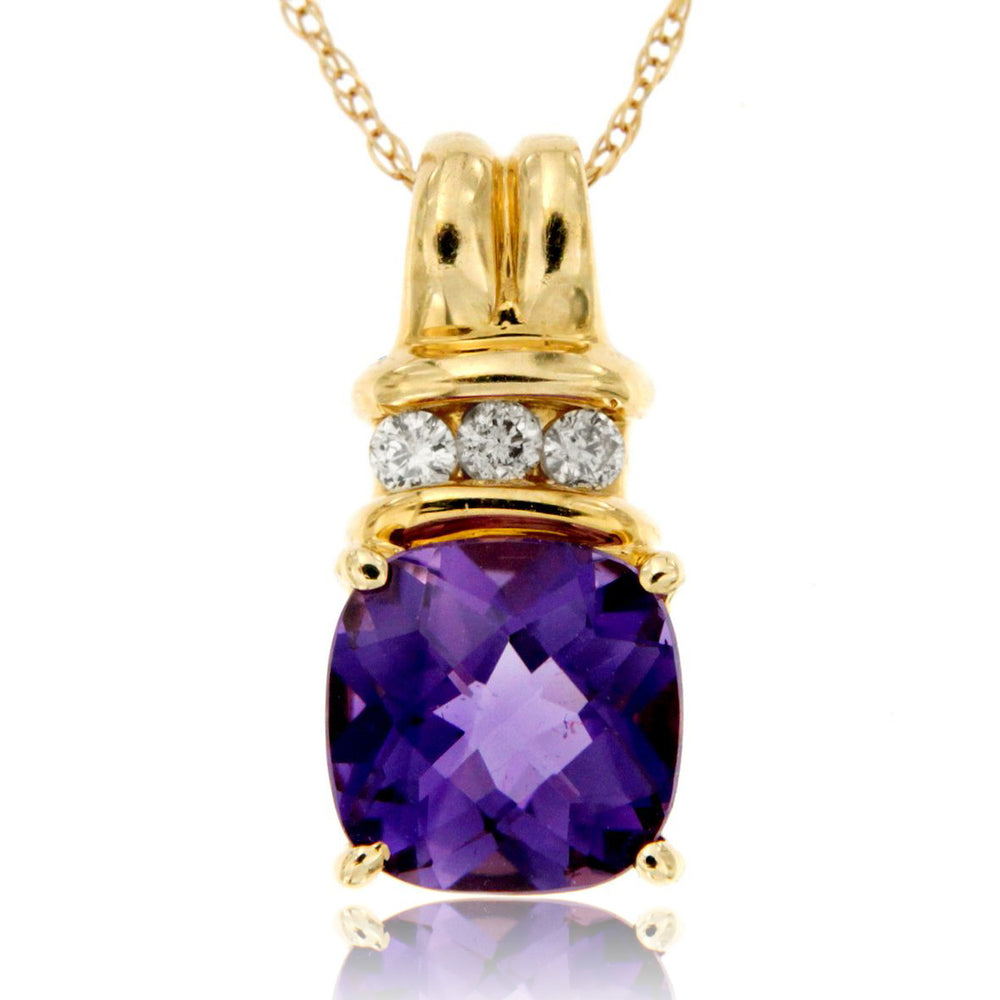 14k Yellow Gold Amethyst Necklace/Pendants