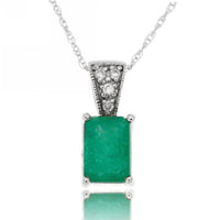 14k White Gold Emerald Necklace/Pendants