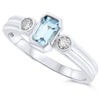 14k White Gold Aquamarine Rings