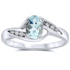 10k White Gold Aquamarine Rings