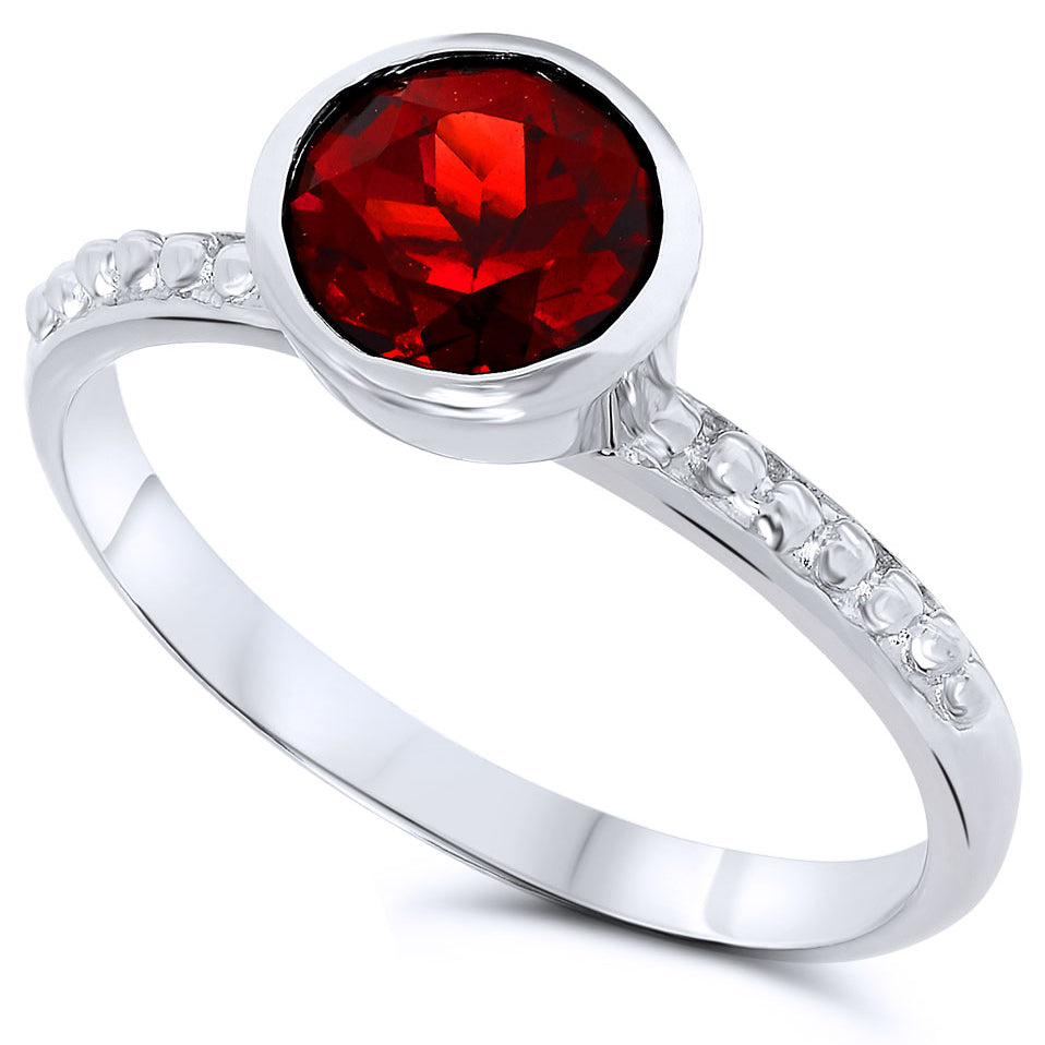 Silver Garnet Rings