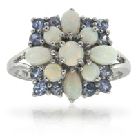 14k White Gold Multi Gem Rings