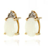 14k Yellow Gold Opal Earrings