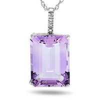 10k White Gold Amethyst Necklace/Pendants