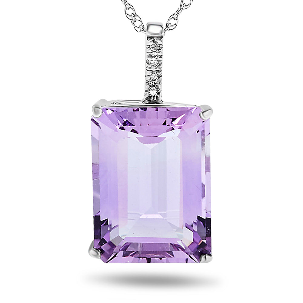 10k White Gold Amethyst Necklace/Pendants