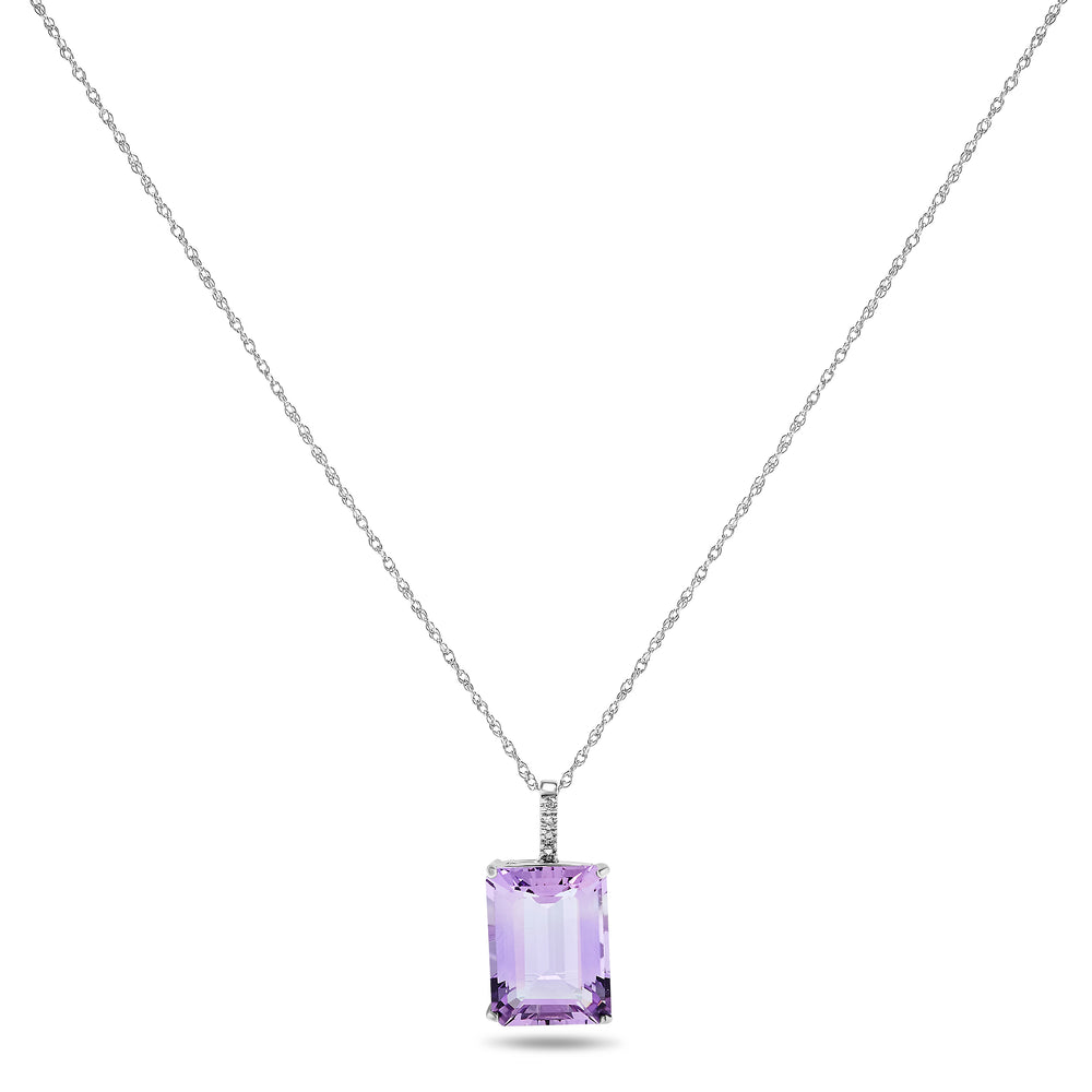 10k White Gold Amethyst Necklace/Pendants