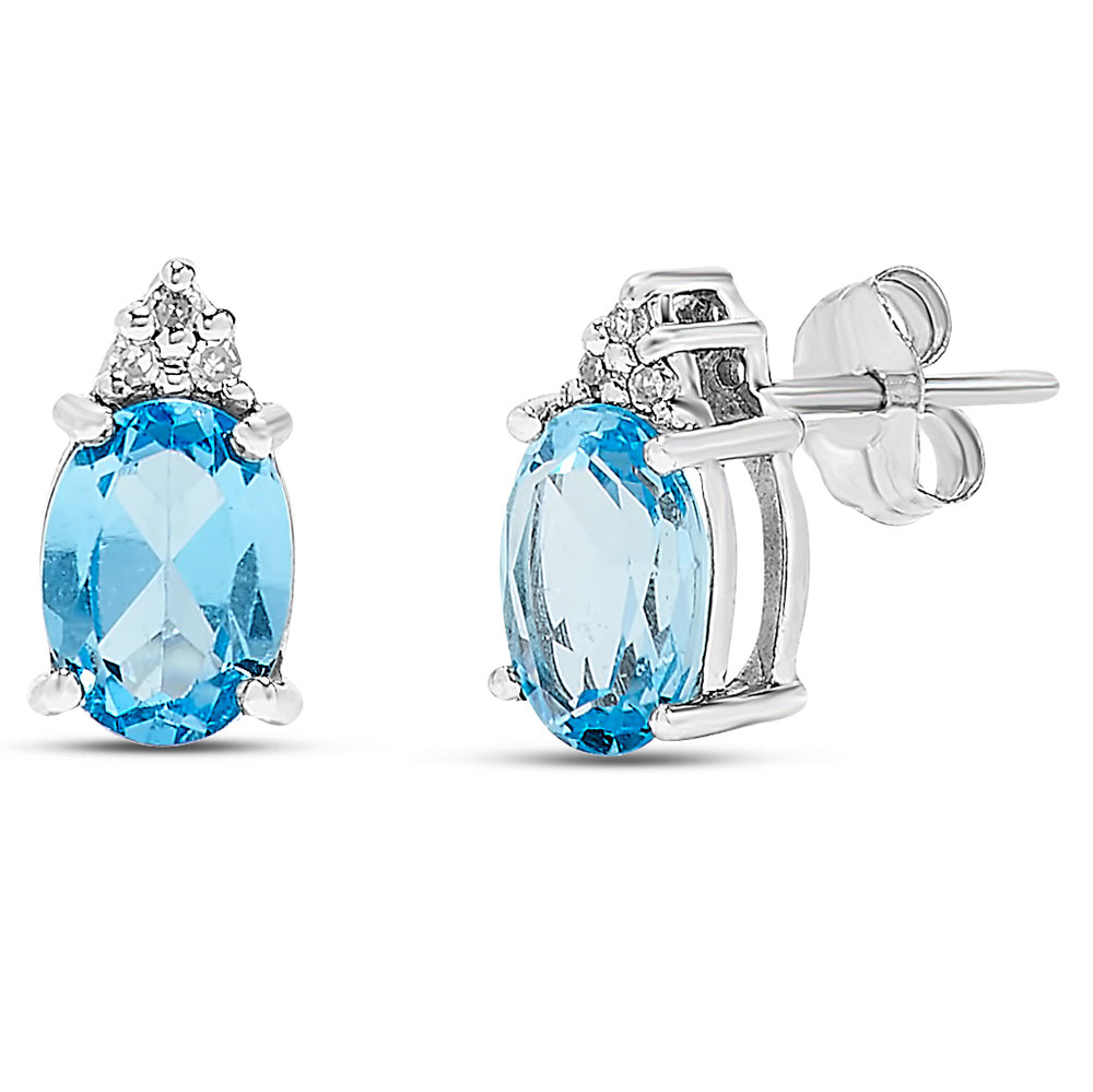 14k White Gold Topaz Earrings