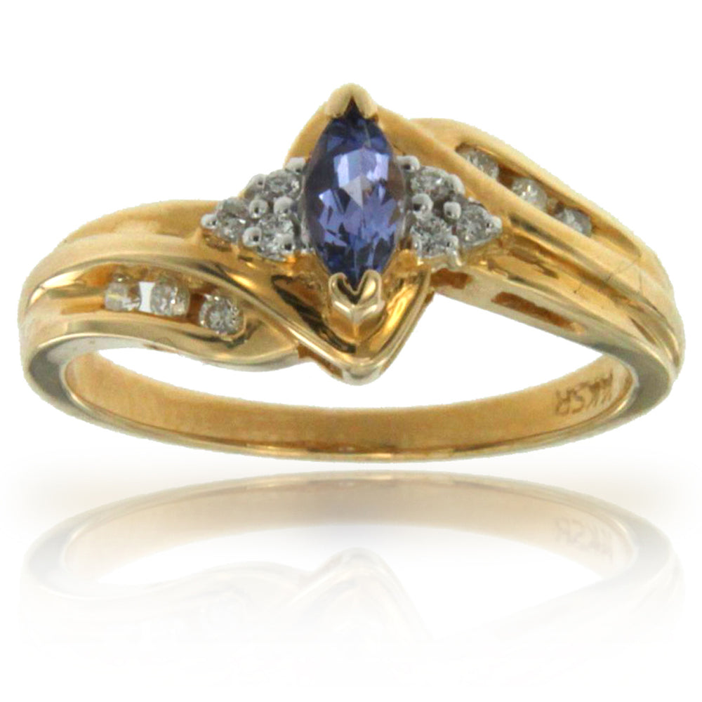 14k Yellow Gold Tanzanite Rings