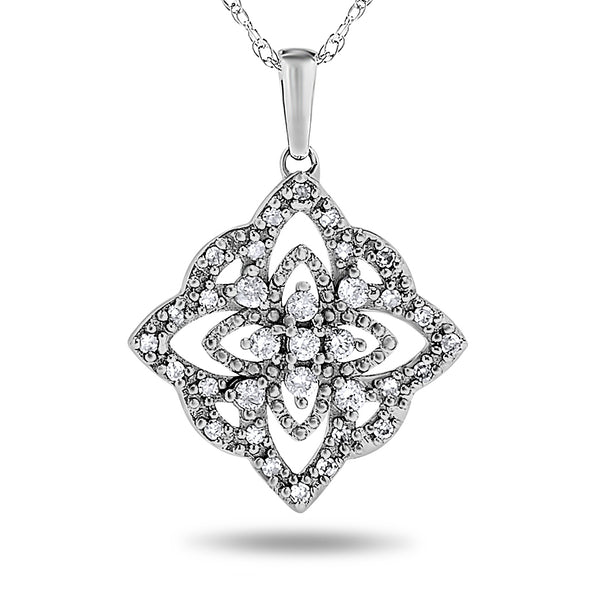 10k White Gold Diamond Necklace/Pendants