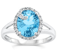 10k White Gold Topaz Rings