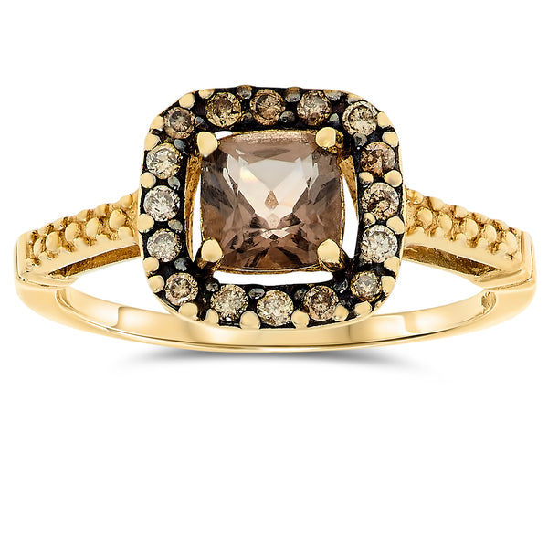 10k Yellow Gold Smoky Quartz Rings